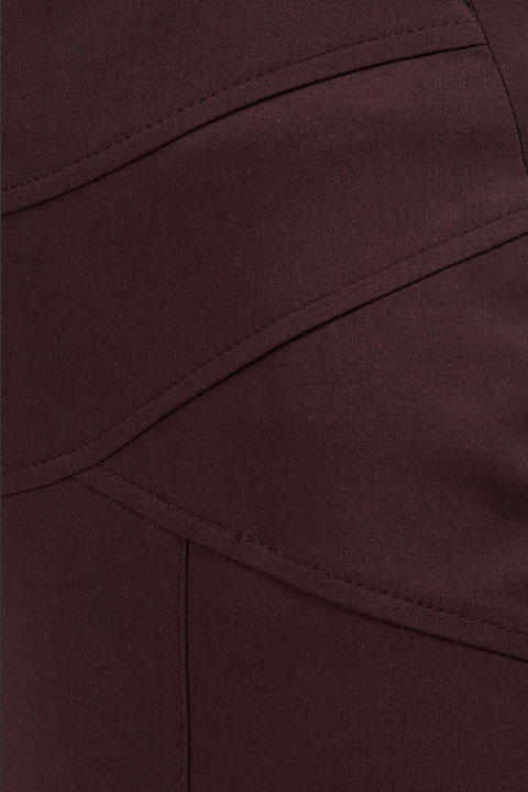 Фото товара 6592, коричневая офисная юбка с разрезом